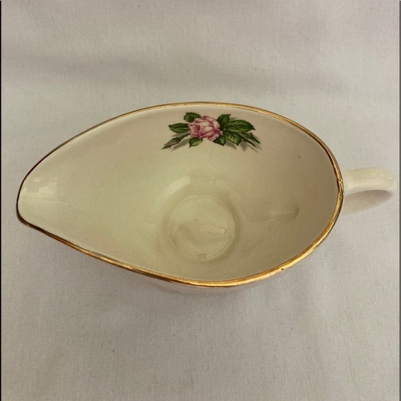 Price Reduction Bone China Gravy Boat  Tudor Rose Vintage 22k Georgian Pink Rose - Picture 2 of 6